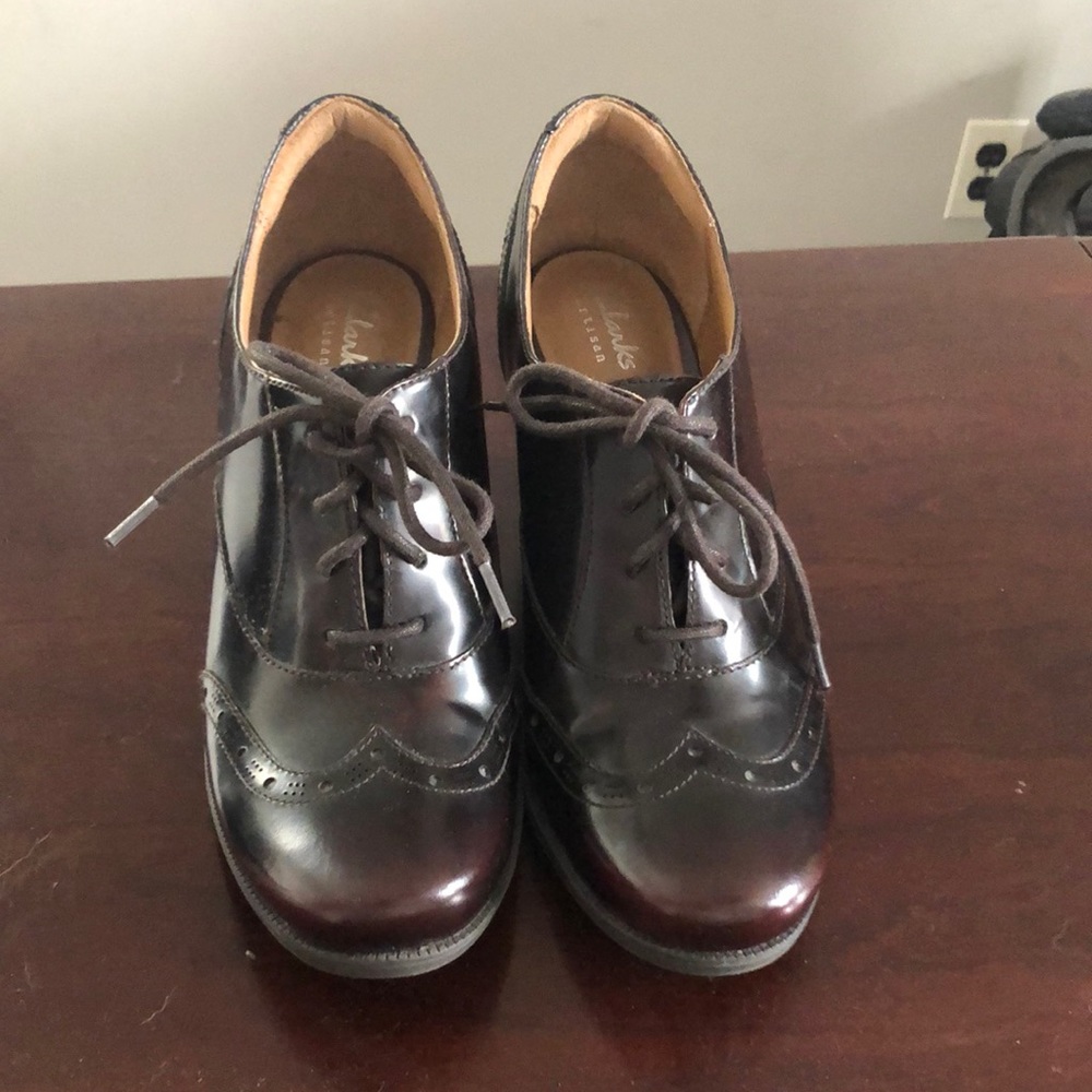 Clark shoes, color is Oxblood
